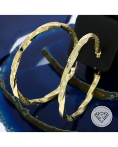 Greco Spiral Creolen Ohrringe 585 / 14 Kt Gelb Gold