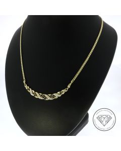 Diamant Saphir Collier Kette 585 / 14 Kt Gold 43 cm