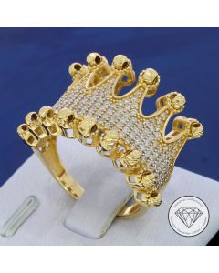 Kronen K&uuml;gelchen Ring 585 / 14 Kt Gelb Gold Gr. 60