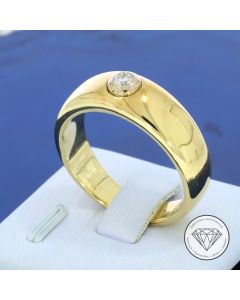 Massiver Solitär Brillant Ring 585 / 14 Kt Gelb Gold
