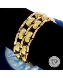 Bicolor Backstein Armband 750 / 18 Kt Gelb Weiß Rosé Gold