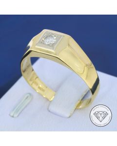 Solit&auml;r Brillant Ring 585 / 14 Kt Gold 0,20 Carat Gr. 65 