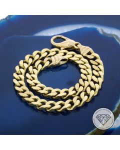 Flachpanzer Armband, massiv 333 / 8 Kt Gelb Gold 22 cm