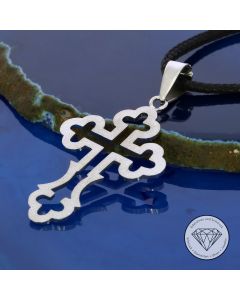 Kreuz Anhänger massiv 750 / 18 Kt Weiß Gold