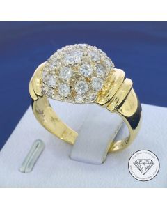 Funkelnder Damen Ring 585 / 14 Kt Gelb Gold Gr. 61