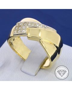 Bicolor Brillant Ring 585 / 14 Kt Gold Gr. 58,5