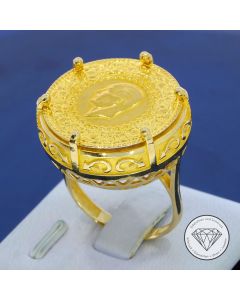 Kurush M&uuml;nze Ring 585 / 14 Kt Gelb Gold Gr. 61