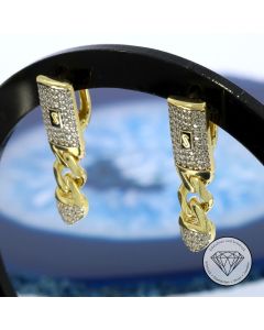Original Monaco Chain Panzer Ohrringe 585 / 14 Kt Gelb Weiß Gold