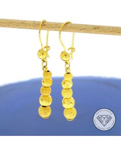 Kugel Ohrhänger Ohrringe 585 / 14 Kt Gelb Gold