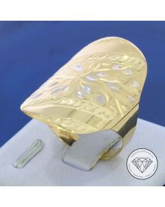 Schiffchen Ring floral 585 / 14 Kt Gelb Weiß Gold Gr. 64