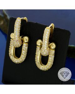 Steigb&uuml;gel Ohrringe Ohrh&auml;nger 585 / 14 Kt Gelb Gold