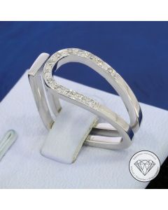 Dreieckiger Designer Diamant 0,13 Carat Ring 750 / 18 Kt Gold