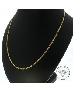 Massive FBM Flach Panzer Kette 585 / 14 Kt Gelb Gold 45,5 cm