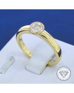 Solit&auml;r Brillant Ring 585 / 14 Kt Gelb Wei&szlig; Gold Gr. 52