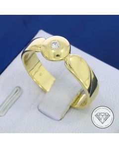 Solitär Brillant Ring 585 / 14 Kt Gelb Gold