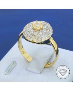 Bicolor Ring 585 / 14 Kt Gelb- & Wei&szlig; Gold Gr. 57,5