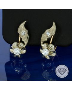 Diamant Brillant Ohrringe 583 / 14 Kt Gold 0,28 Carat