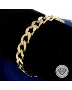 Massives Original FBM Flach Panzer Armband 585 / 14 Kt Gelb Gold 21 cm