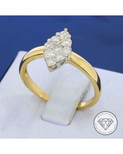 Navette Brillant Ring 750 / 18 Kt Gold 0,50 Carat Gr. 54