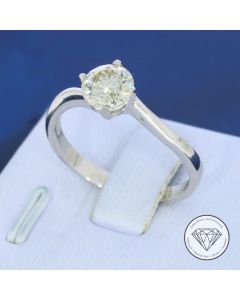 Eleganter Solit&auml;r Brillant Ring 750 / 18 Kt Wei&szlig; Gold 0,90 Ct