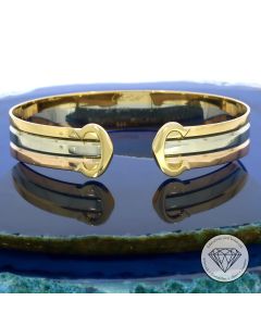 Original Cartier C de Cartier Double C Armspange 750 / 18 Kt Gelb Wei&szlig; Rose Gold
