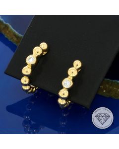 Original Wempe Blu BY KIM Kugel Brillant Creolen 750 / 18 Kt Gelb Gold 