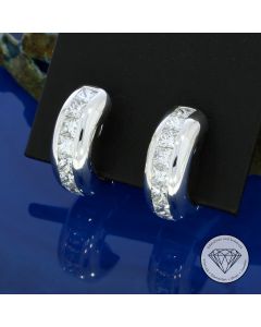Funkelnde Diamant Creolen 750 / 18 Kt Wei&szlig; Gold 2,80 Ct