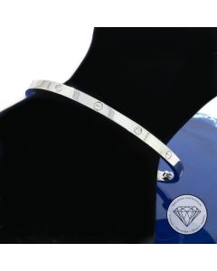 Original Cartier Brillant Love Armreif 750 / 18 Kt Wei&szlig; Gold