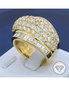Brillant Diamant Damen Ring 750 / 18 Karat Gelb Gold