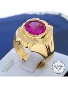 Rubin Ring 750 / 18 Kt Gelb Gold Gr. 64