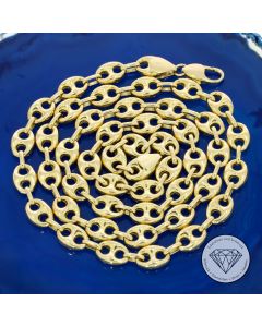 Bohnen Kette 750 / 18 KT Gelb Gold 62,5 cm