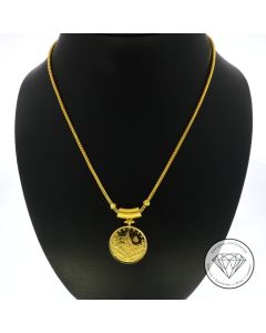 Kurush M&uuml;nze Collier Kette 585 / 14 KT + 22 Kt Gelb Gold 45 - 48 cm