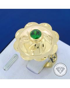 Smaragd Ring floral 585 / 14 Kt Gelb Gold Gr. 54