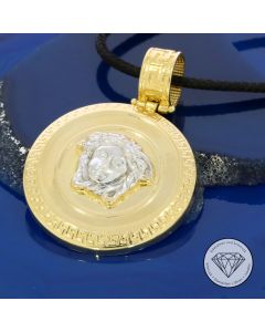 Greco Medusa Anhänger 585 / 14 Kt Gelb Weiß Gold