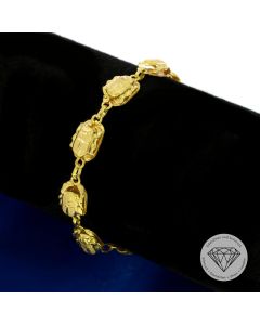 Exklusives Skarabäus Armband Handarbeit 750 / 18 Kt Gelb Gold 