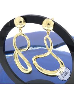 Design Ohrhänger Ohrringe 585 / 14 Kt Gelb Gold
