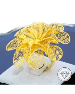 Damen Ring floral 585 / 14 Kt Gelb Gold Gr. 57