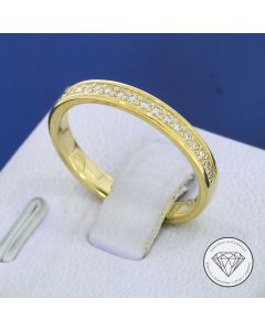 Halb Memory Brillant Ring 585 / 14 Kt 0,20 Carat Gelb Gold Gr. 54