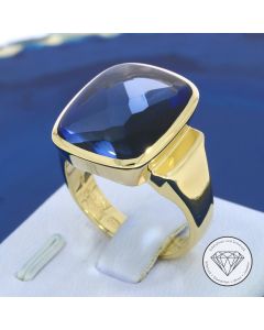 Saphir Ring 585 / 14 Kt Gelb Gold Gr. 59