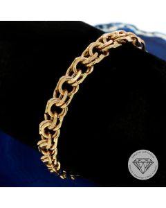 Massives Panzer Armband 585 / 14 Kt Ros&eacute; Gold 20,5 cm