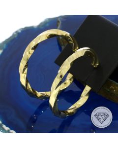 Spiral Creolen Ohrringe 585 / 14 Kt Gelb Gold