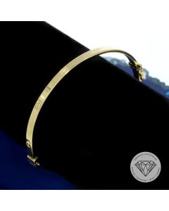 Armreif "BOLTS / SCREW" 585 / 14 Kt Gelb Gold 17 cm