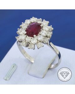 Designer Edelstein Brillant Ring 750 / 18 Kt Wei&szlig; Gold 1,85 Carat