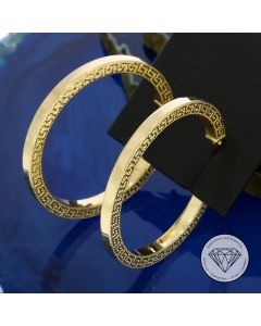 Greco Creolen Ohrringe 585 / 14 Kt Gelb Gold
