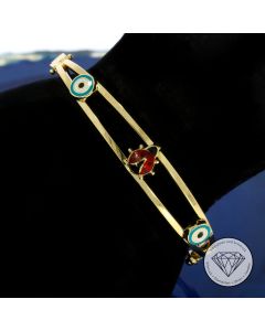 Marienkäfer Nazar Armreif 585 / 14 Kt Gelb Gold 13,5 cm