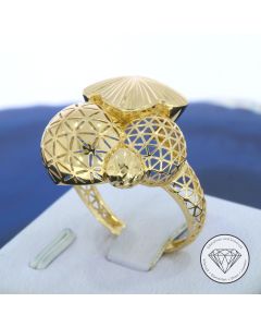 Floraler Kuppel Ring 585 / 14 Kt Gelb Gold Gr. 56