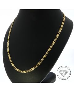 Panzer Steg Kette 585 / 14 Kt Gelb Gold 76 cm