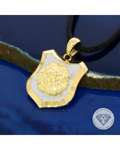 Löwe / Lion Anhänger 750 / 18 Kt Gelb Weiß Gold