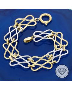 Armband ornamental 585 / 14 Kt Gelb Wei&szlig; Gold 20 cm