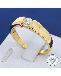 Edler Solit&auml;r Diamant Ring 585 / 14 Kt Gelb Gold